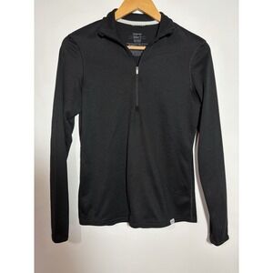 Patagonia Base Layer Women Small Black Capilene 3 Midweight Quarter Zip Pullover